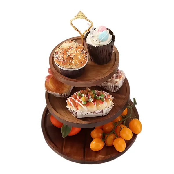 Wooden cake plate