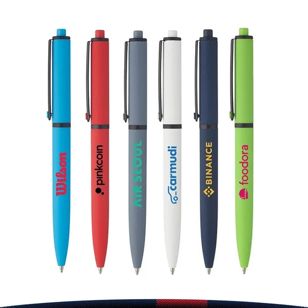 Classic Rubber-Coated Plastic Ballpoint Pens