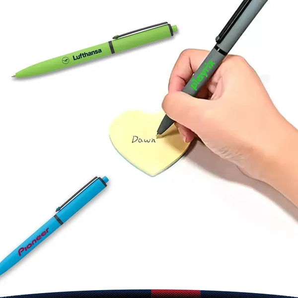 Classic Rubber-Coated Plastic Ballpoint Pens