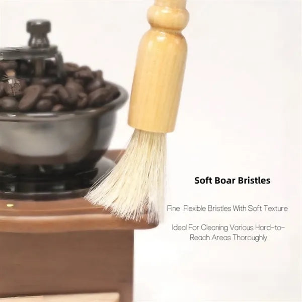 Wood Handle Coffee Grinder Cleaning Brush Tool Set
