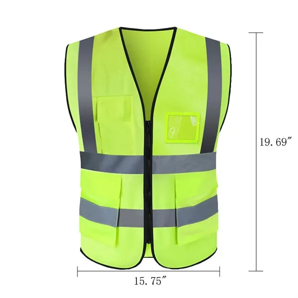 High Visibility Multi-Pocket Reflective Safety Vest