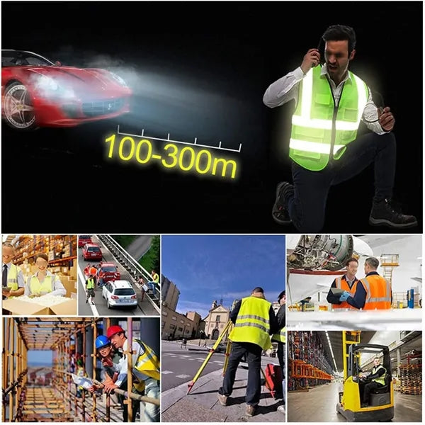 High Visibility Multi-Pocket Reflective Safety Vest