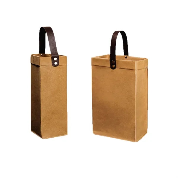 Washable Kraft Paper Wine Gift Bag