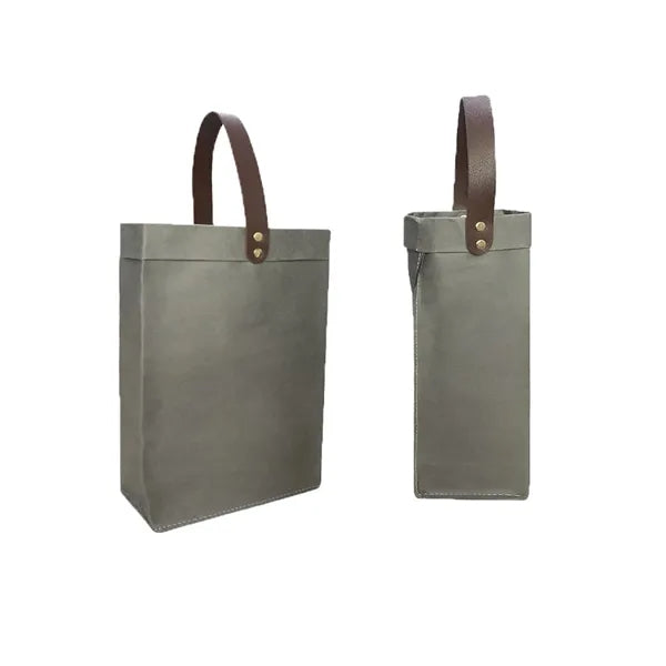 Washable Kraft Paper Wine Gift Bag