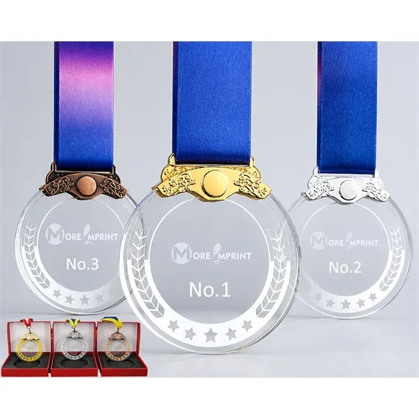 K9 Crystal Alloy Clear Award Medal with Gift Box