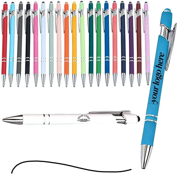 Click Action Ballpoint Pen with Stylus Top
