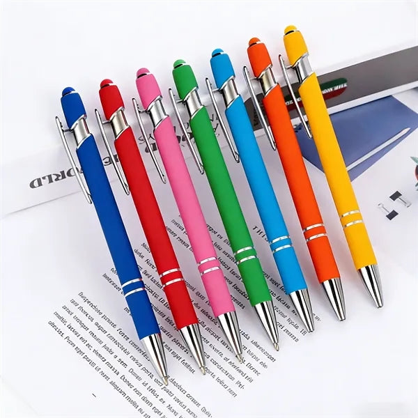 Click Action Ballpoint Pen with Stylus Top