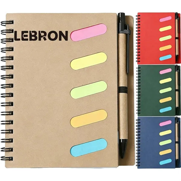 Spiral Sticky Notebook w/ Pen