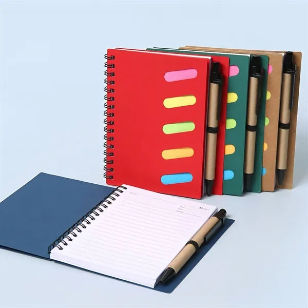 Spiral Sticky Notebook w/ Pen