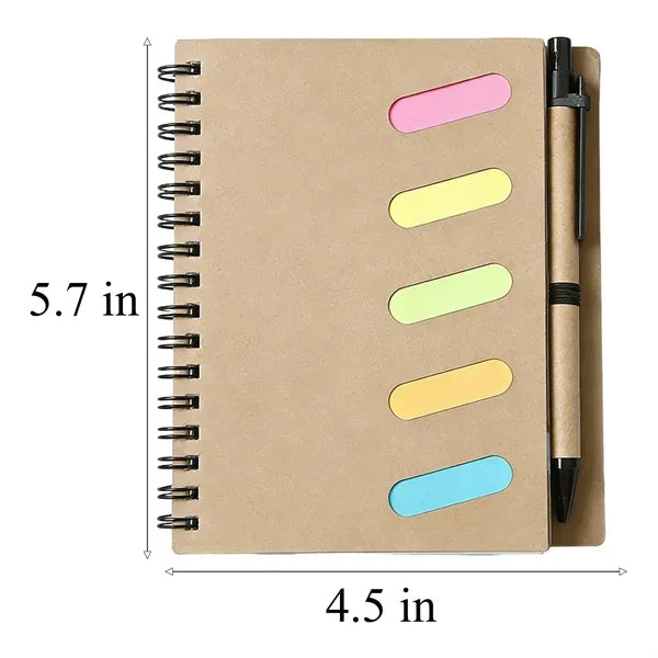Spiral Sticky Notebook w/ Pen