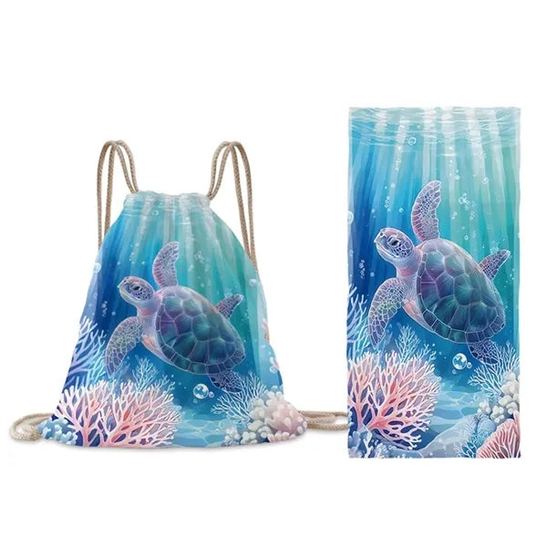 2-in-1 Foldable Beach Towel Backpack
