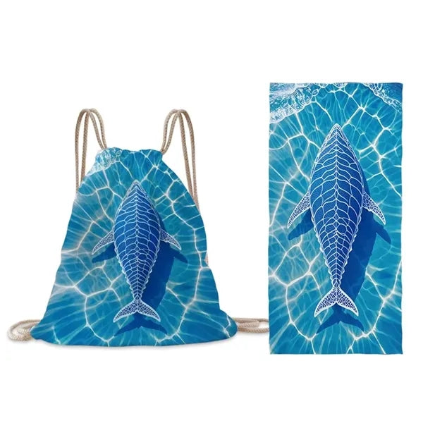 2-in-1 Foldable Beach Towel Backpack