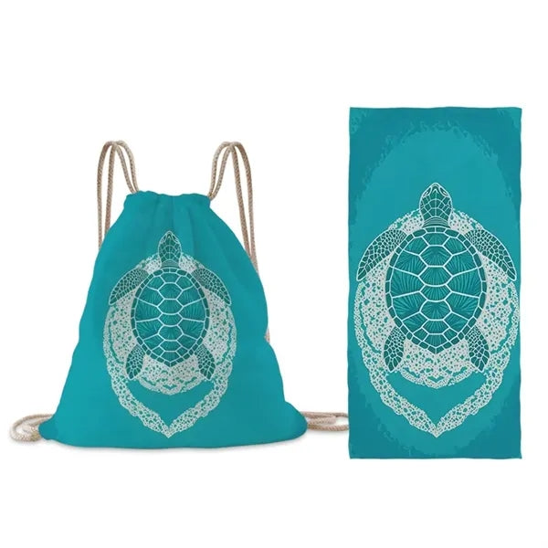 2-in-1 Foldable Beach Towel Backpack
