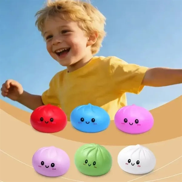 Large Dumpling Squishy Toy with Bamboo Steamer Box