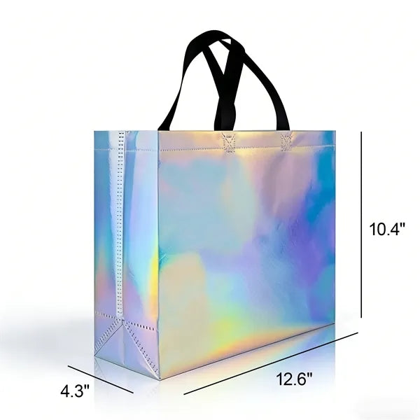 Tote Bag - 12.6 Inch Iridescent Laminated Non-Woven Shopping