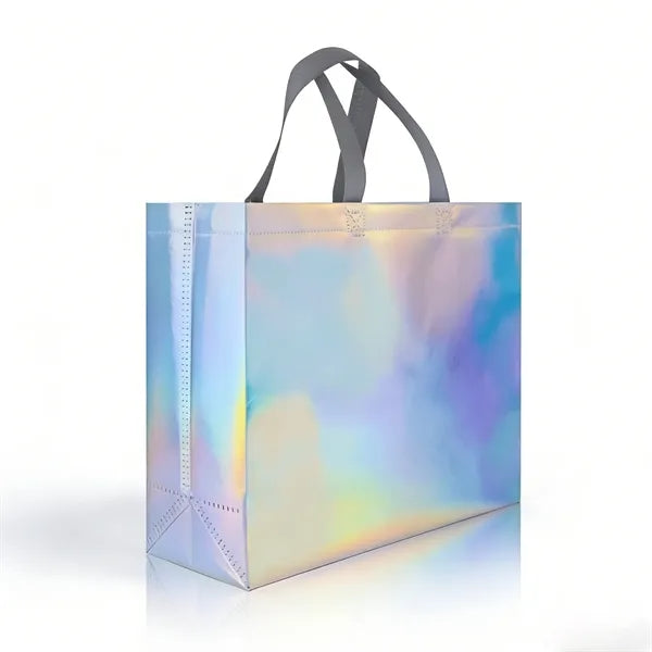 Tote Bag - 12.6 Inch Iridescent Laminated Non-Woven Shopping
