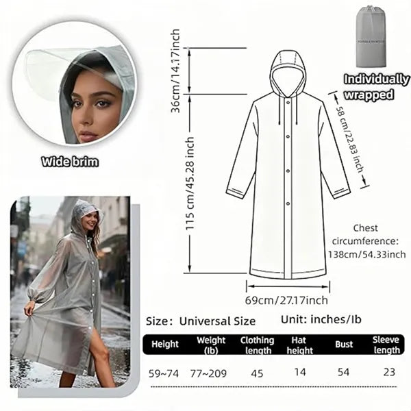 Non Disposable Eva Outdoor Raincoat