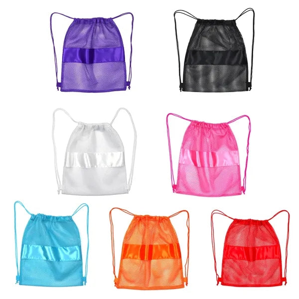 Mesh Drawstring Backpack Bag