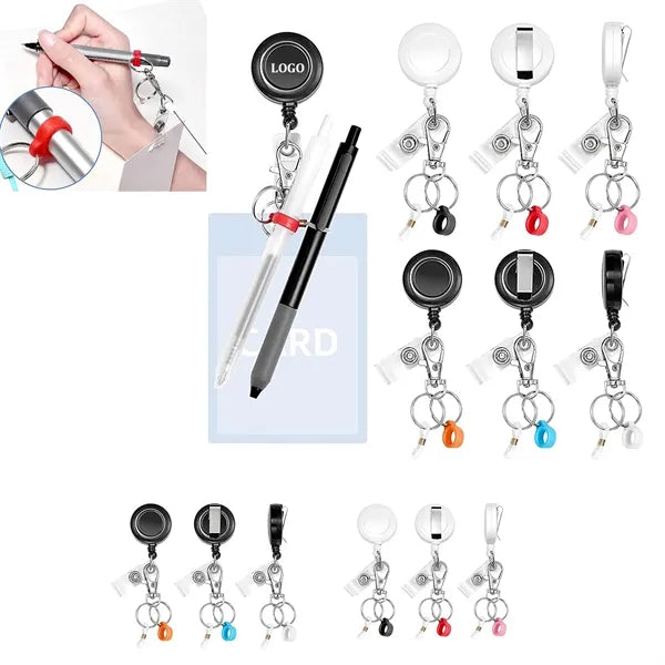 Easy Pull Badge Reel Silicone Clip Multifunctional Keychain