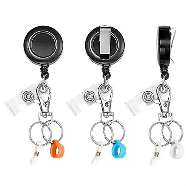 Easy Pull Badge Reel Silicone Clip Multifunctional Keychain