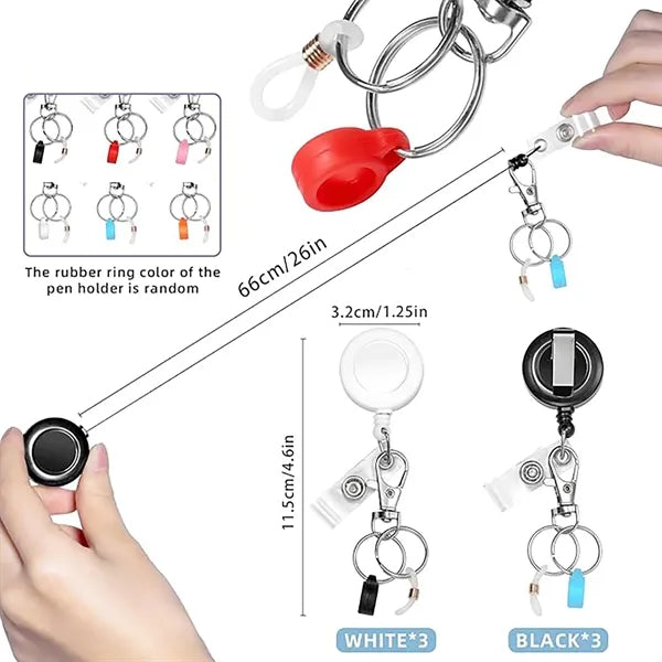 Easy Pull Badge Reel Silicone Clip Multifunctional Keychain