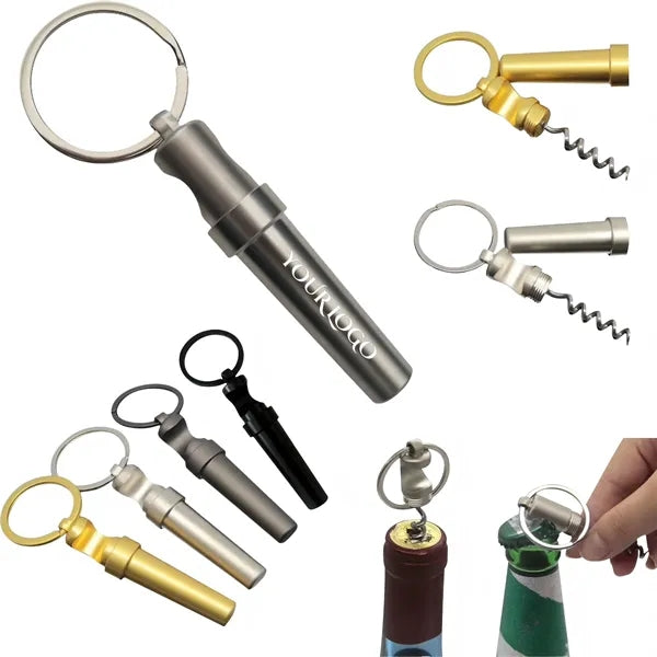 3 in 1 Portable Multi Keychain Corkscrew