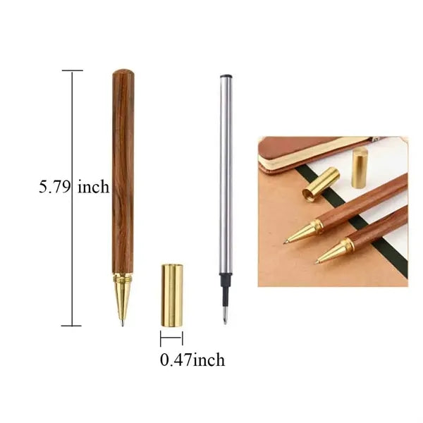 Brass Wood Metal Ballpoint Pen