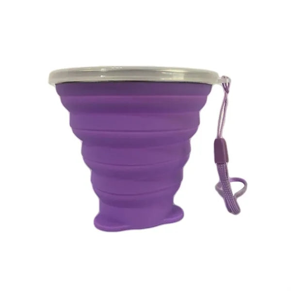 9 oz Silicone Collapsible Travel Cup With Lid