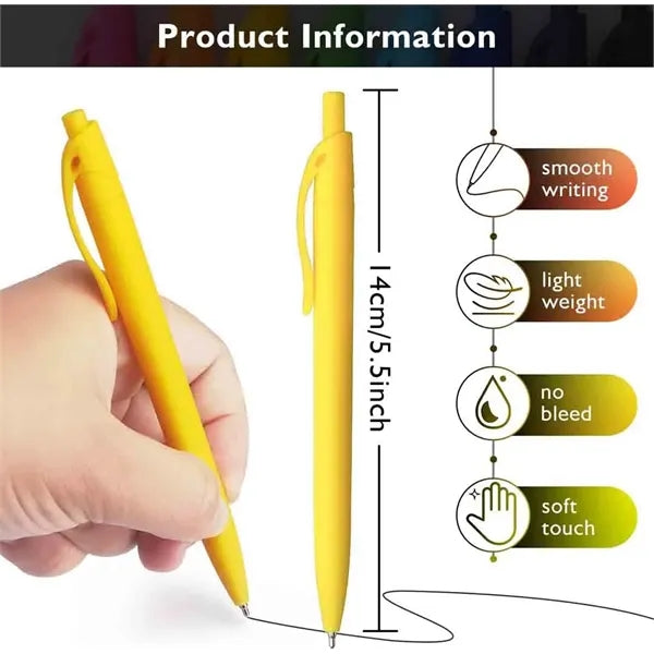 Colorful 1.0mm Black Ink Retractable Ballpoint Pens