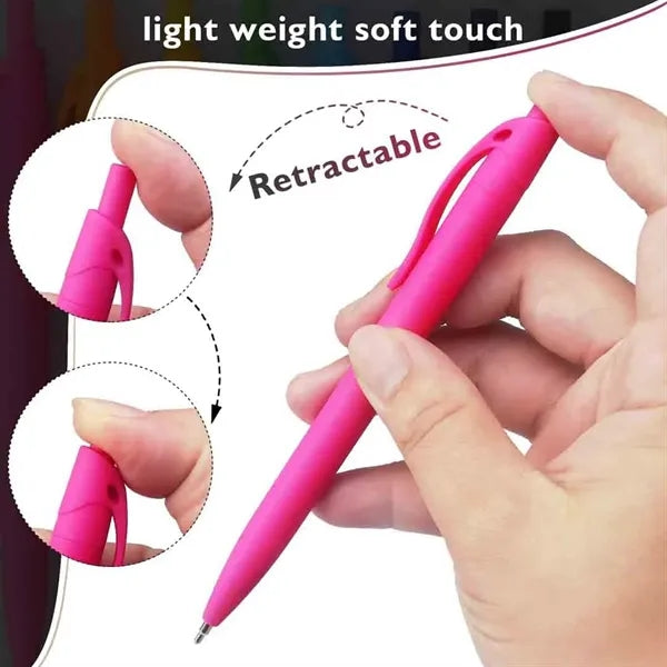 Colorful 1.0mm Black Ink Retractable Ballpoint Pens