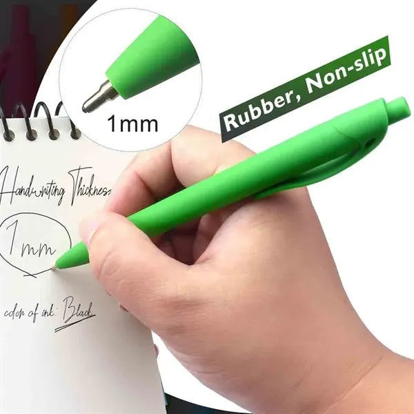 Colorful 1.0mm Black Ink Retractable Ballpoint Pens