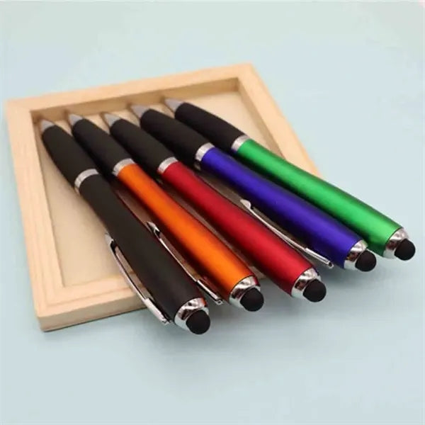 LED Gourd Shaped Light Pen with Touch Ballpoint & Click