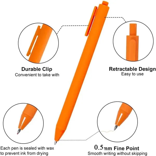 Colored Gel Pens 0.5mm Fine Point for Writing & Drawing