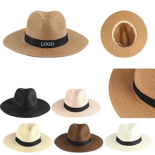 Unisex Wide Brimmed Woven Straw Hat