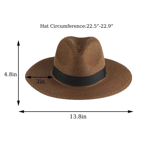 Unisex Wide Brimmed Woven Straw Hat