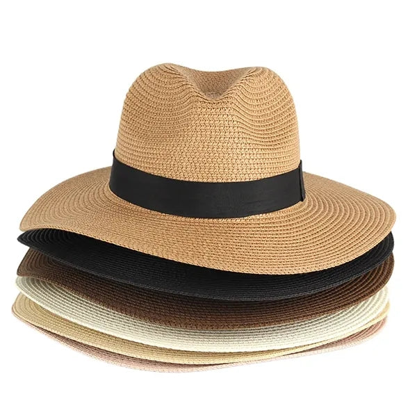 Unisex Wide Brimmed Woven Straw Hat