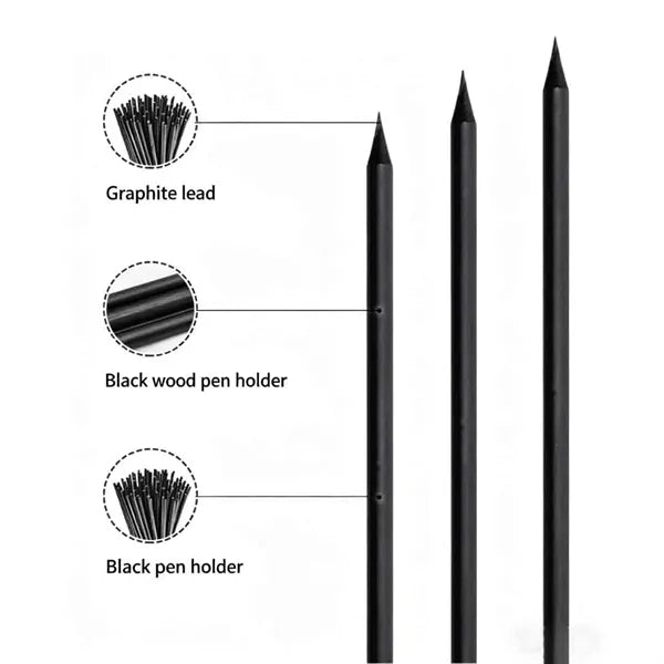 Black Round HB Hard Linden Wood Sketch Writing Promo Pencil