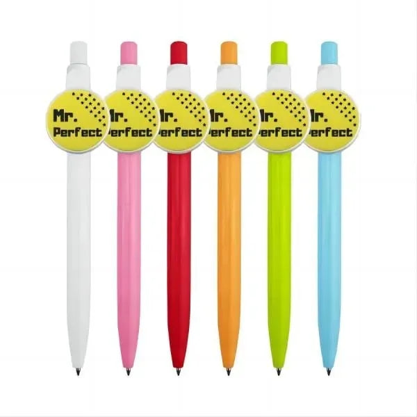 Round Badge Retractable Ballpoint Pen