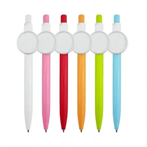 Round Badge Retractable Ballpoint Pen