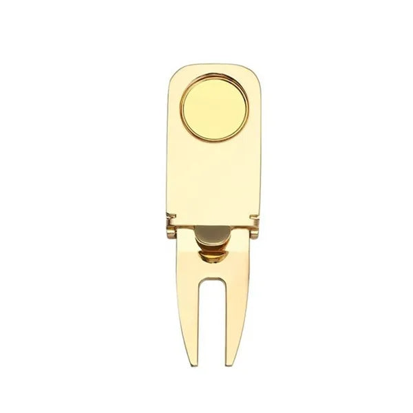 Folding Zinc Alloy Golf Divot Tool w/ Cigar Holder