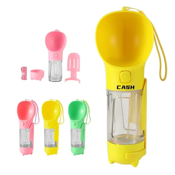 Portable 3 In 1 Pet Water Bottle Poop Bag Food Dispenser