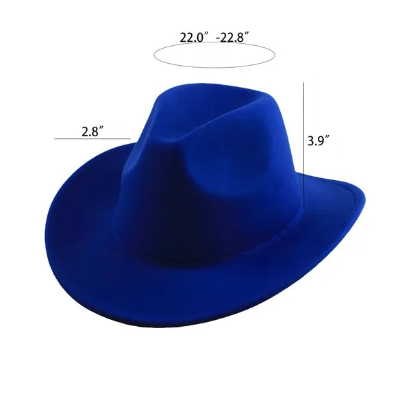 Western Cowboy Felt Hat with Wide Brim