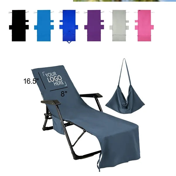 Lounge Chair Cover - 84.6" Microfiber Towel with Pockets