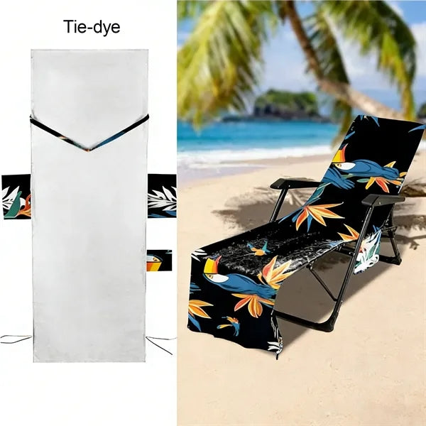 Lounge Chair Cover - 84.6" Microfiber Towel with Pockets