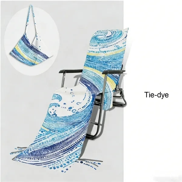 Lounge Chair Cover - 84.6" Microfiber Towel with Pockets