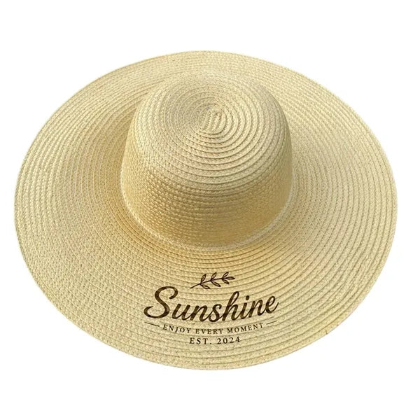 Wheat Straw Wide Brim Sun Hat for Outdoor & Beach