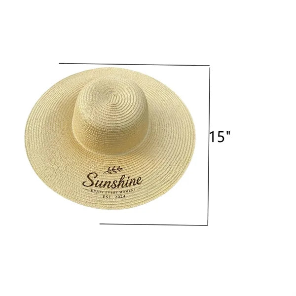 Wheat Straw Wide Brim Sun Hat for Outdoor & Beach