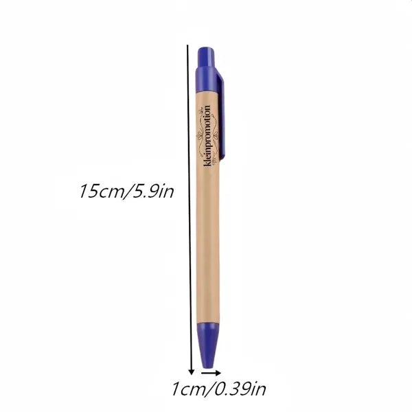 Kraft Paper Click Ballpoint Pen Eco Logo Custom