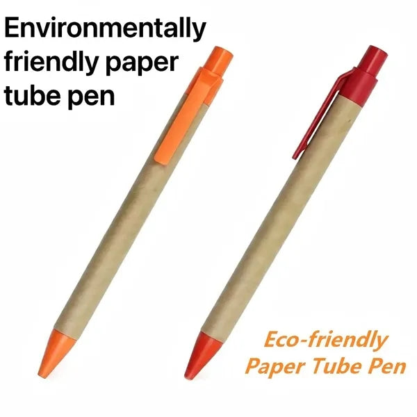 Kraft Paper Click Ballpoint Pen Eco Logo Custom