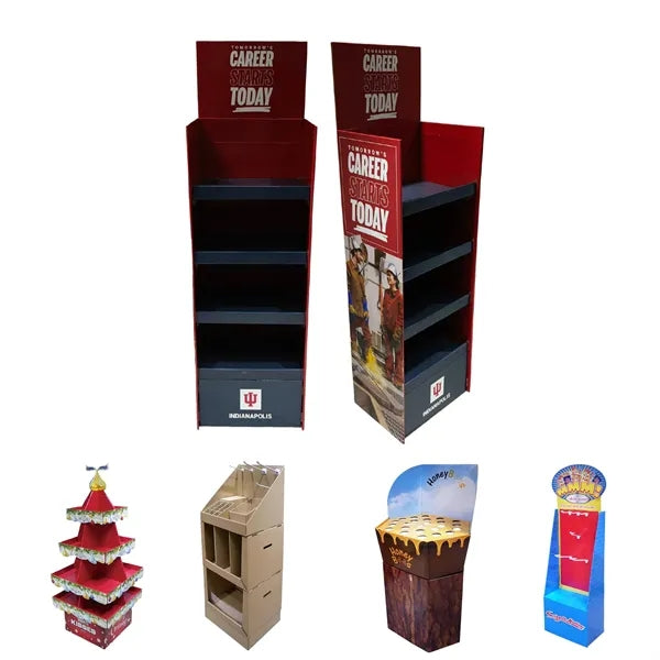 Eco-Friendly Tiered Corrugated Cardboard Floor Display Stand